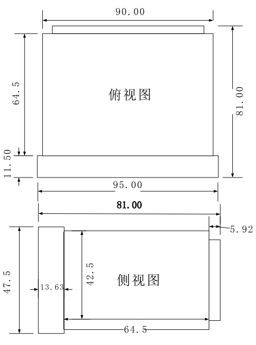 CAZM8顯示控制儀外形尺寸圖 CAZM8顯示控制儀外形尺寸圖