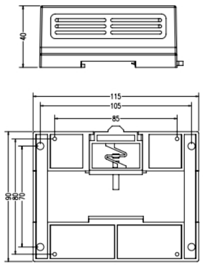 CAZT-R6六通道數(shù)字變送器外形尺寸圖
